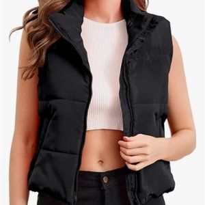 SHEIN Women's Padded Vest Sleeveless Winter Outerwear Warm Stand Collar Vest